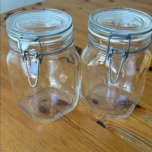 Bormioli Rocco Fido Italy Glass Jars Air Tight Set of 2